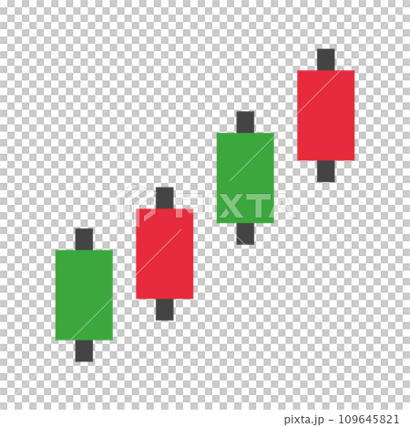 上昇するローソク足のチャートアイコン。ベクター。 上昇するローソク足のチャートアイコン。ベクター。 109645821