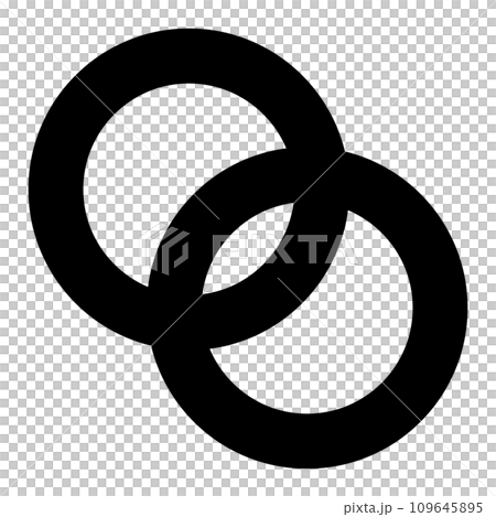 相交的圓圈輪廓圖示。向量。 相交的圓圈輪廓圖示。向量。 109645895