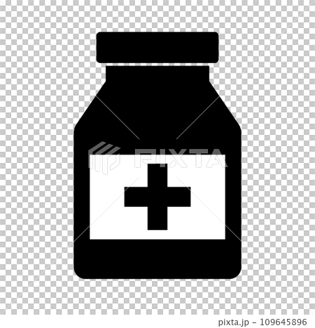 Medicine bottle silhouette icon. vector. Medicine bottle silhouette icon. vector. 109645896