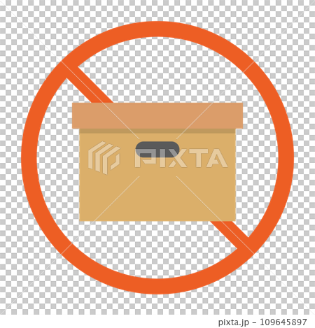 Cardboard prohibited icon. Out of stock icon. vector. 109645897
