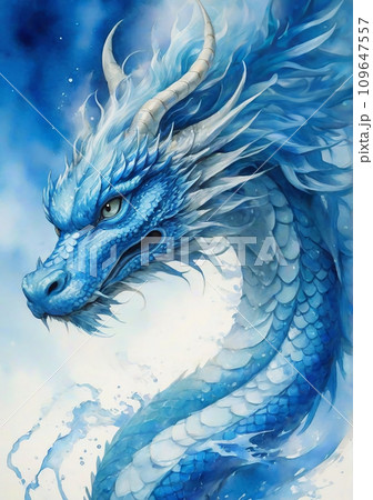 逞しい青龍の水彩画 開運 イラスト アート(AI生成画像) 逞しい青龍の水彩画 開運 イラスト アート(AI生成画像) 109647557