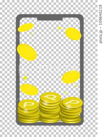Image illustration of collecting point coins 109648219