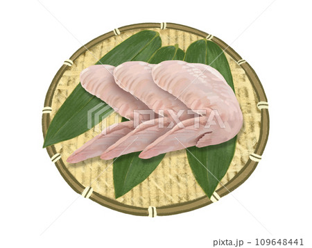 鶏の手羽先（ザル、笹の葉付き） 109648441