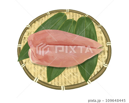 鶏のささみ（ザル、笹の葉付き） 109648445