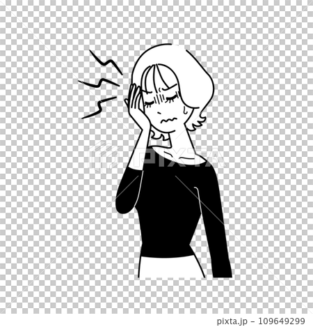 頭痛女性單色 109649299