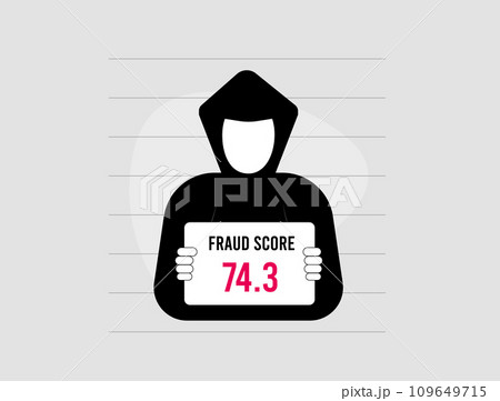 Fraud score concept. Transactions Fraud Detection and Monitoring. Customer risk assessment for KYC. Fraud scoring vector illustration isolated on white background with icons 109649715