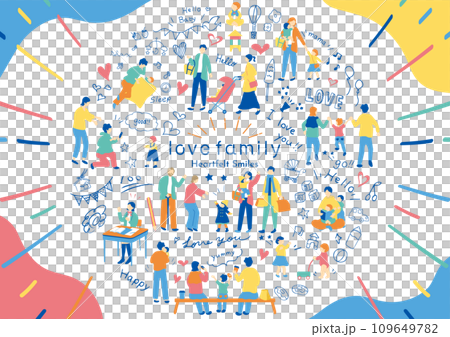 Family child-rearing illustration material collection Family child-rearing illustration material collection 109649782