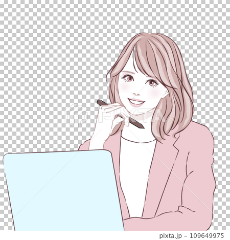 パソコンを使う女性 パソコンを使う女性 109649975