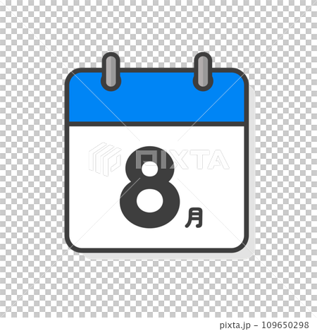 シンプルな8月のカレンダーのアイコン - 月間イベントや予定のイメージ素材 109650298