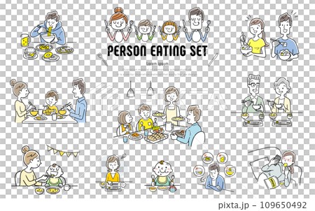 Vector illustration material: set of people eating Vector illustration material: set of people eating 109650492