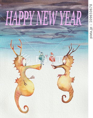 年賀素材 辰年 竜の落とし子 年賀素材 辰年 竜の落とし子 109650678