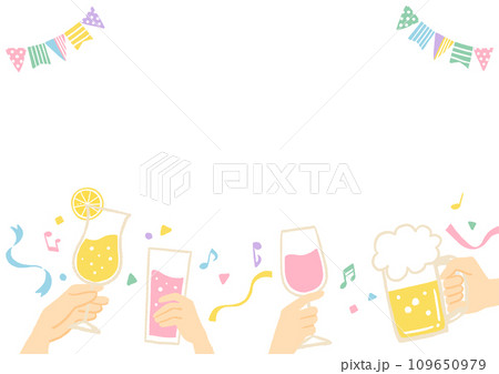 楽しい飲み会のイメージイラストのフレーム 誕生日・記念日・イベント 楽しい飲み会のイメージイラストのフレーム 誕生日・記念日・イベント 109650979