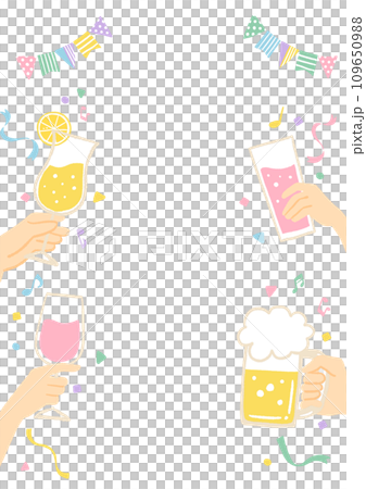 楽しい飲み会のイメージイラストのフレーム　誕生日・記念日・イベント 109650988
