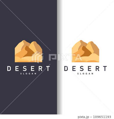 Vector illustration landscape desert logo design with desert hills sand simple 109651193