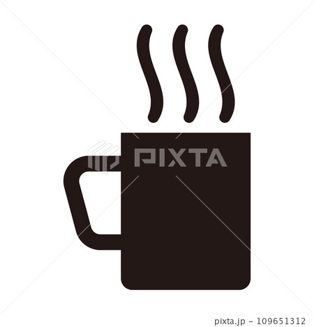 ホットドリンクのモノトーンのアイコン 109651312