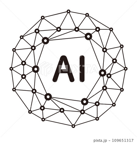AIと書かれたメッシュ構造のモノトーンのアイコン 109651317