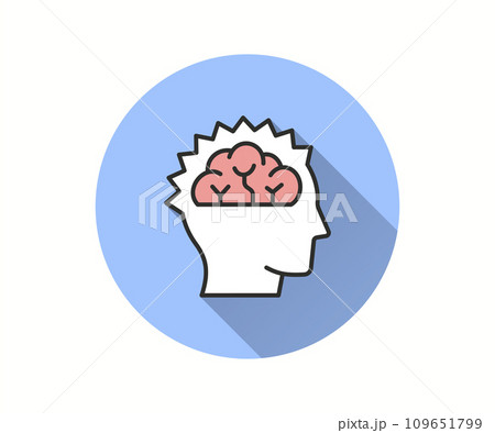 Epilepsy icon with long shadow for graphic and web design. 109651799