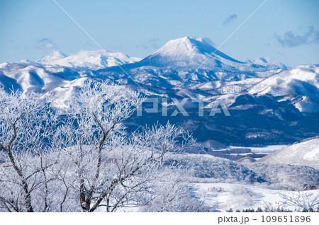 樹氷と雄阿寒岳 樹氷と雄阿寒岳 109651896