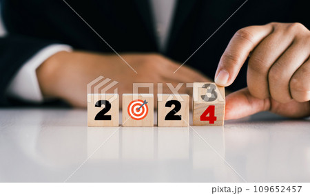 2024 goals of business or life. Wooden cubes with 2024 and goal. Starting to new year. Business common goals for planning new project, annual plan, business target achievement. 2024 goals of business or life. Wooden cubes with 2024 and goal. Starting to new year. Business common goals for planning new project, annual plan, business target achievement. 109652457