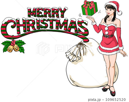 メリークリスマス・サンタのコスプレをした若い女性 109652520