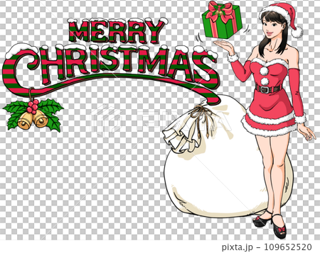 メリークリスマス・サンタのコスプレをした若い女性 109652520