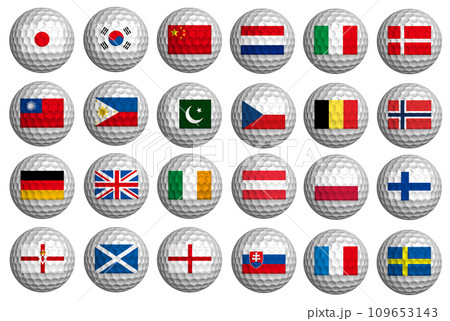 ゴルフボールに国旗 109653143