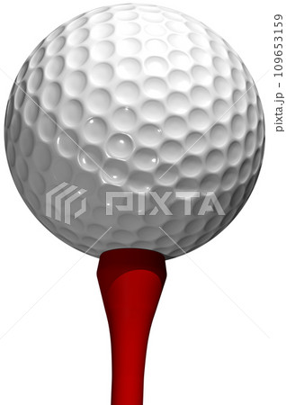 ゴルフボールとティー 3DCG 109653159
