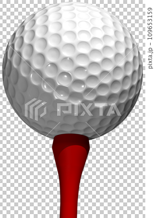 ゴルフボールとティー 3DCG 109653159