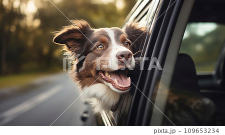 AI-generated content. A Playful Dog Enjoying the Breeze 109653234