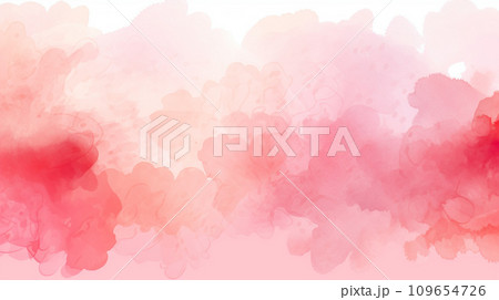 水彩画風背景用素材：優しく淡いピンクと赤 109654726