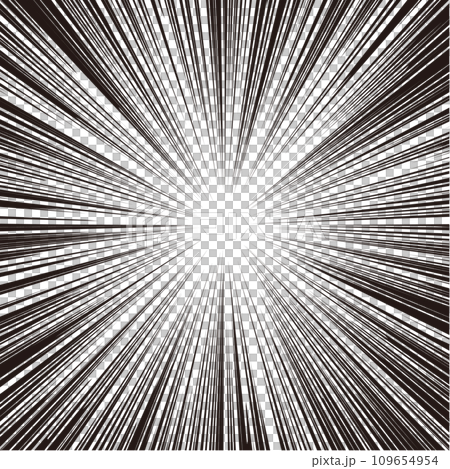 Fine concentration lines in the center [square] Manga comic effect 109654954