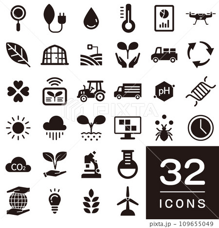 エコ系黒塗りアイコン エコ系黒塗りアイコン 109655049