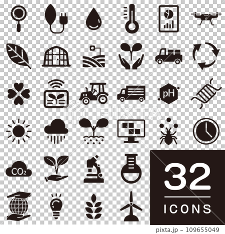 エコ系黒塗りアイコン エコ系黒塗りアイコン 109655049
