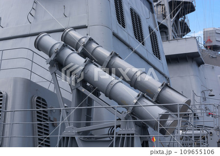 海上自衛隊イージス艦のパープーンミサイル 109655106
