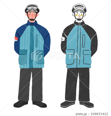 病院の救急救命士の男性の全身手描きイラスト 109655422