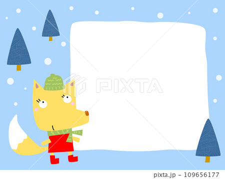 可愛いキツネのフレーム 可愛いキツネのフレーム 109656177