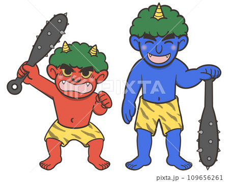 とんとん様オーダー品　ねこのお医者さんパペット　忍者　赤鬼青鬼 赤鬼と青鬼 イラストのイラスト素材 [98164223] - PIXTA