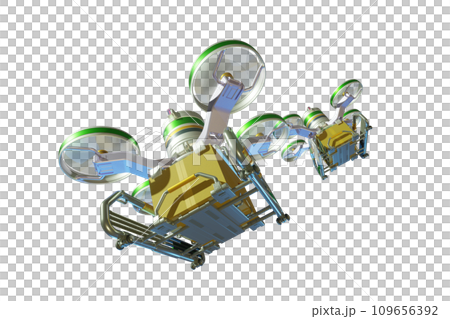 Drone delivery image (formation flight / transparent material version) 109656392