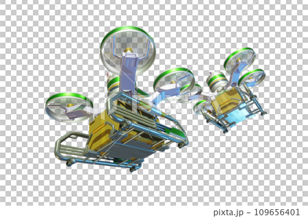 Drone delivery image (formation flight / transparent material version) 109656401