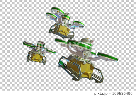 Drone delivery image (formation flight / transparent material version) 109656496