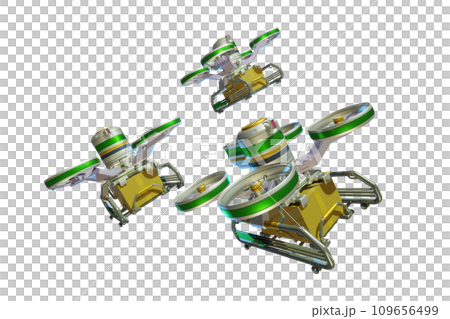 Drone delivery image (formation flight / transparent material version) 109656499