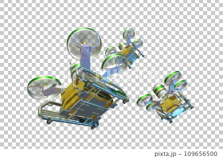 Drone delivery image (formation flight / transparent material version) 109656500