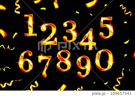 Golden Number 3D Style Font 109657341