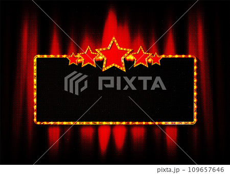 Cinema Theater curve sign red curtain 109657646