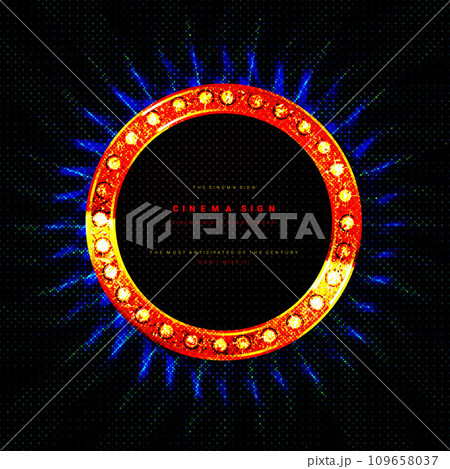 Makeup mirror isolated with gold lights 109658037