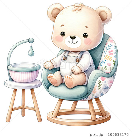 Watercolor children's chair Nursery style in pastel colors Watercolor children's chair Nursery style in pastel colors 109658176