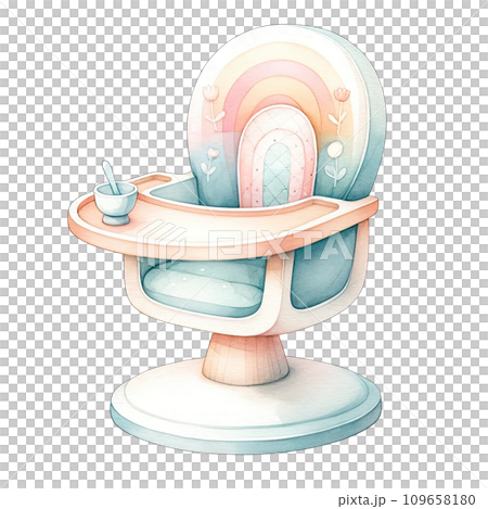 Watercolor children's chair Nursery style in pastel colors Watercolor children's chair Nursery style in pastel colors 109658180