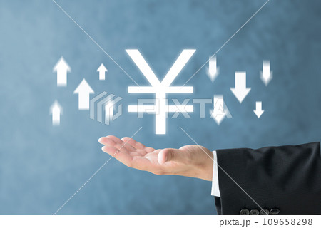 円の価値の上昇・下降イメージ 109658298