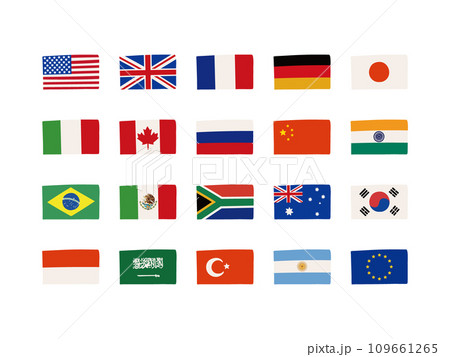G20の国旗のイラストの一覧 G20の国旗のイラストの一覧 109661265