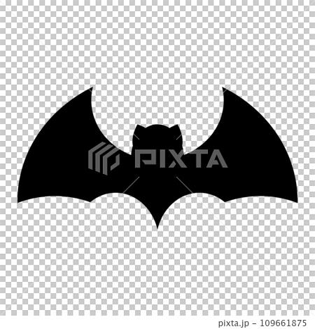 萬聖節蝙蝠剪影圖示。向量。 109661875